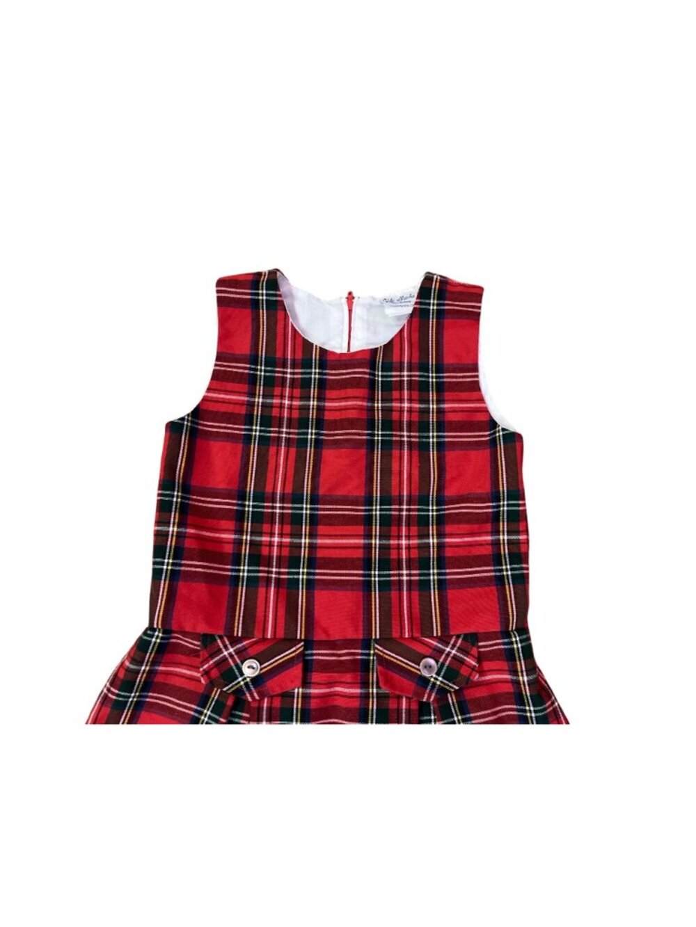 Vicki Marsha Girls 5 Red Tartan Plaid Holiday Christmas Dress Pleated Used - Picture 9 of 10